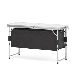 Campingküche höhenverstellbar schwarz 120 x 47 x 55 - 70 cm