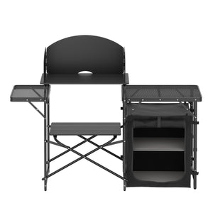 Campingküche schwarz 146 x 46 x 111 cm