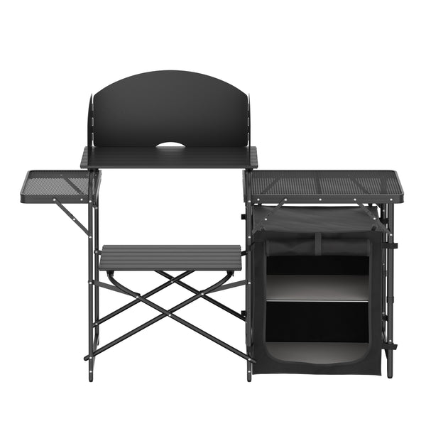 Campingküche schwarz 146 x 46 x 111 cm