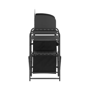 Campingküche schwarz 146 x 46 x 111 cm