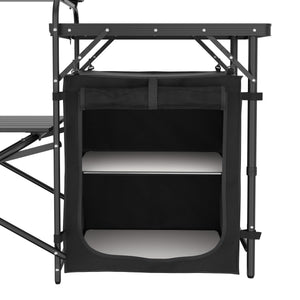 Campingküche schwarz 146 x 46 x 111 cm