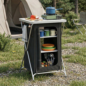 Campingküche schwarz 62 x 50 x 95 cm