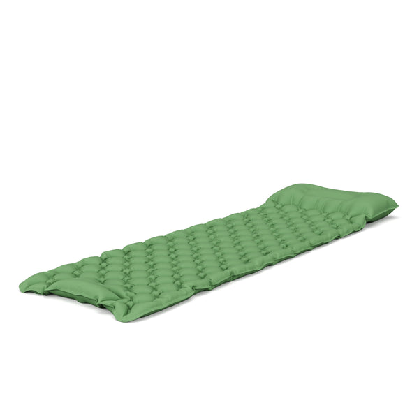 Materassino da campeggio con cuscino 195 x 60 x 5 cm verde