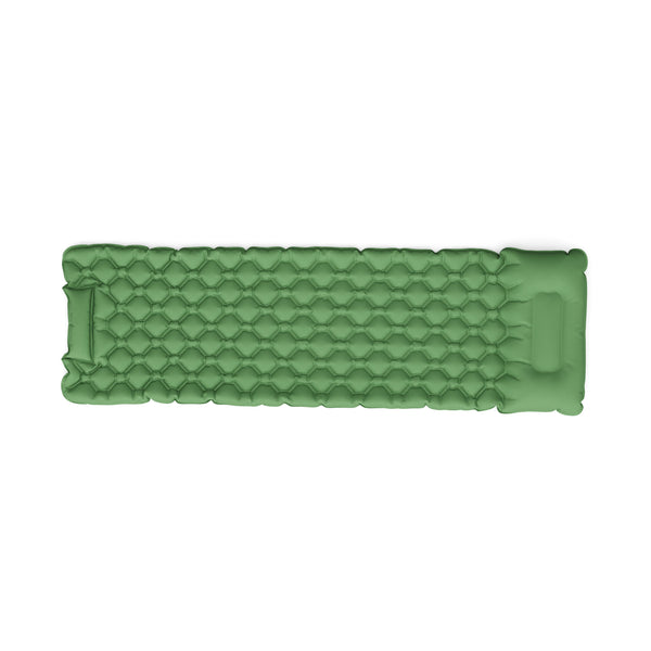 Materassino da campeggio con cuscino 195 x 60 x 5 cm verde