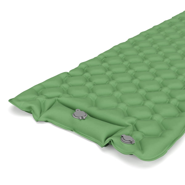 Materassino da campeggio con cuscino 195 x 60 x 5 cm verde