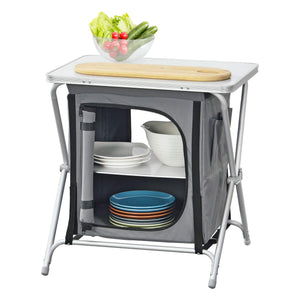 Tullinge camping cupboard with worktop 60x45x64cm dark grey