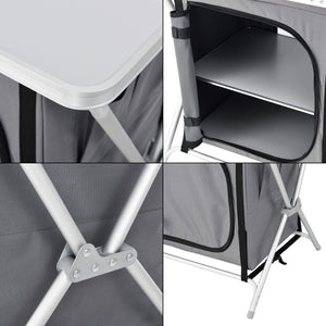 Tullinge camping cupboard with worktop 60x45x64cm dark grey