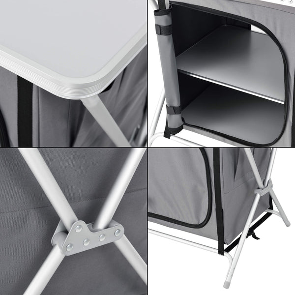 Tullinge camping cupboard with worktop 60x45x64cm dark grey