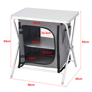 Tullinge camping cupboard with worktop 60x45x64cm dark grey