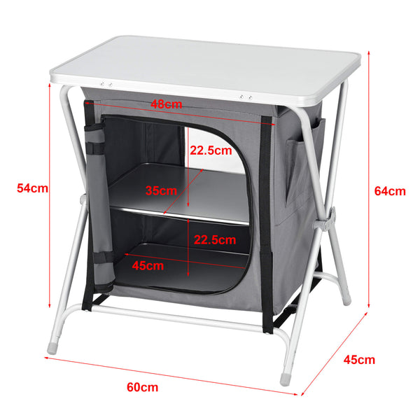 Tullinge camping cupboard with worktop 60x45x64cm dark grey
