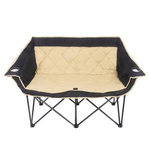 Campingsofa faltbar 2 Personen schwarz/beige