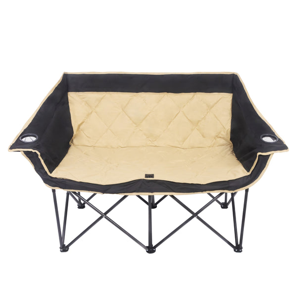 Campingsofa faltbar 2 Personen schwarz/beige