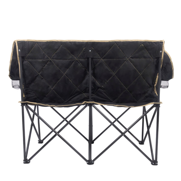 Campingsofa faltbar 2 Personen schwarz/beige