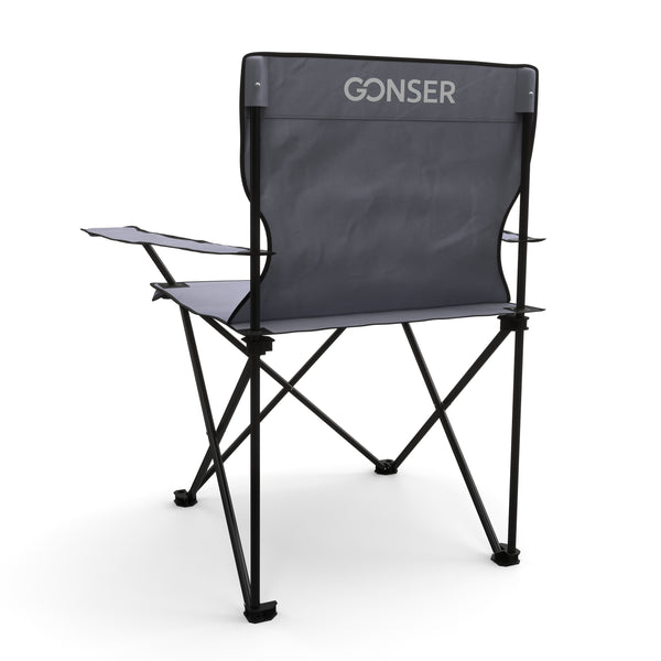 Ensemble de 4 chaises de camping grises