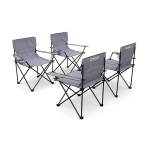 Ensemble de 4 chaises de camping grises