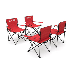 Camping chair set of 4, red