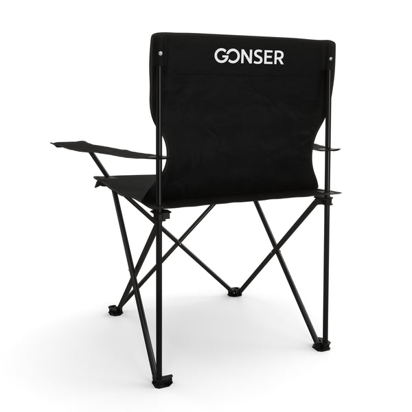 Ensemble de 4 chaises de camping noires