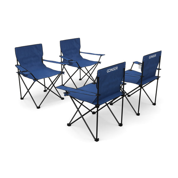 Camping chair set of 4, navy