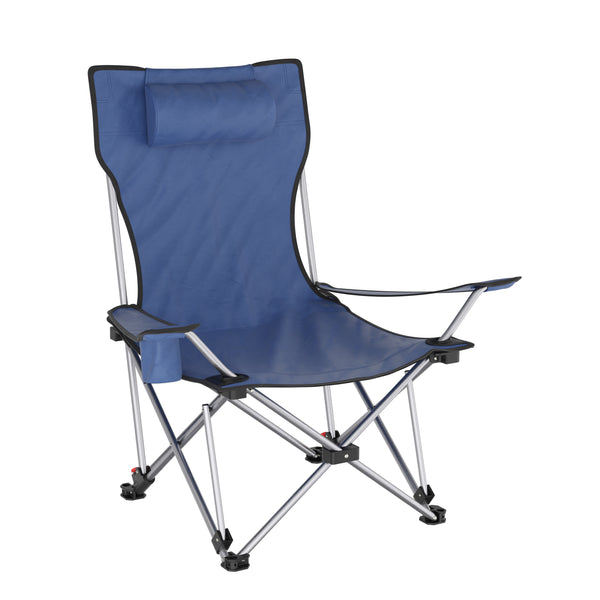 Campingstuhl faltbar ZENDER mit Beinauflage blau