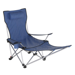 Campingstuhl faltbar ZENDER mit Beinauflage blau