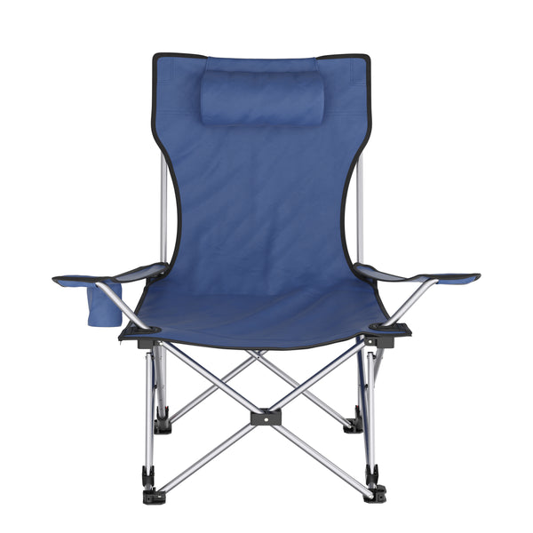 Campingstuhl faltbar ZENDER mit Beinauflage blau