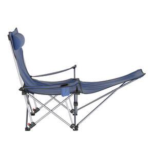 Campingstuhl faltbar ZENDER mit Beinauflage blau