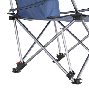Campingstuhl faltbar ZENDER mit Beinauflage blau