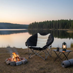 Campingstuhl faltbar schwarz/weiss