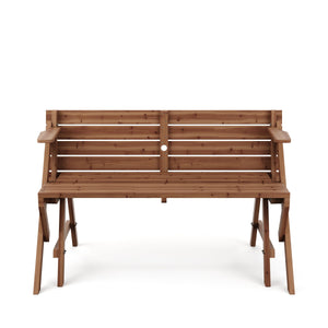 Campingtisch Garnitur Gartenbank Holz 2-in-1