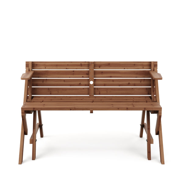 Campingtisch Garnitur Gartenbank Holz 2-in-1