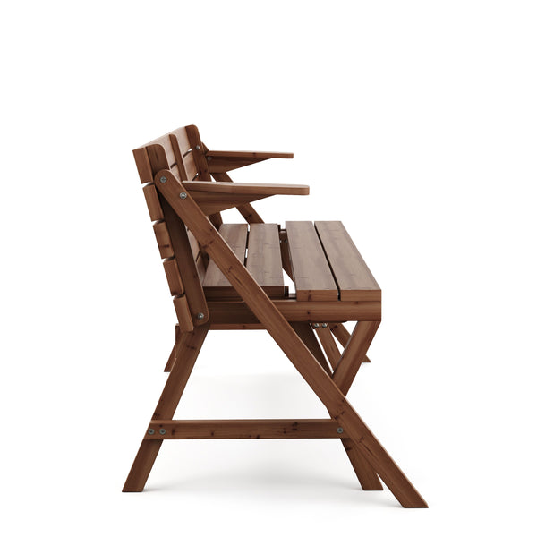 Campingtisch Garnitur Gartenbank Holz 2-in-1