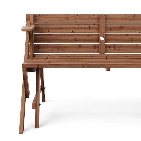 Campingtisch Garnitur Gartenbank Holz 2-in-1