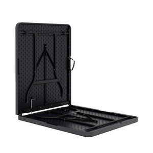Campingtisch Garnitur klappbar 180 cm Holzoptik schwarz