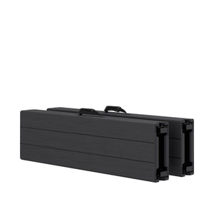 Campingtisch Garnitur klappbar 180 cm Holzoptik schwarz