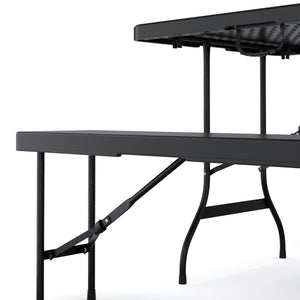 Campingtisch Set klappbar 180 cm schwarz