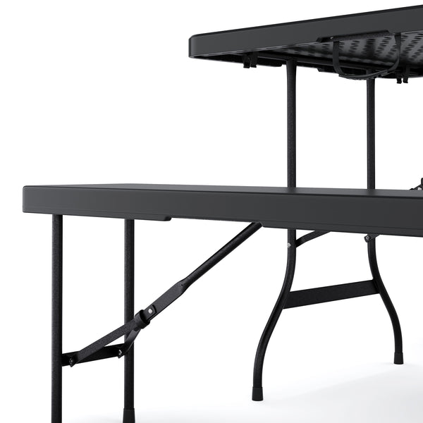 Campingtisch Set klappbar 180 cm schwarz