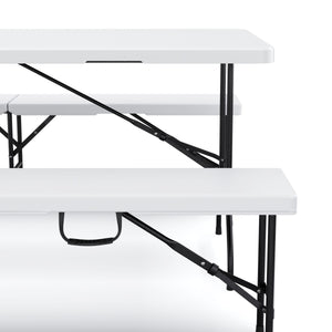 Campingtisch Set klappbar 180 cm weiss