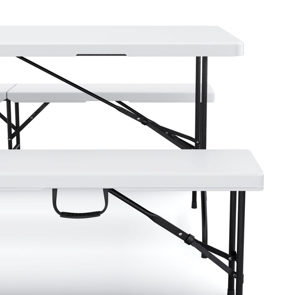Campingtisch Set klappbar 180 cm weiss