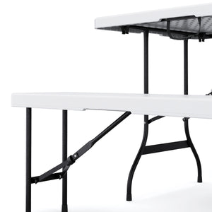 Campingtisch Set klappbar 180 cm weiss