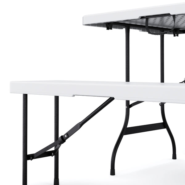Campingtisch Set klappbar 180 cm weiss
