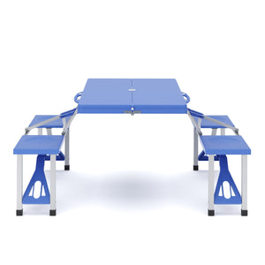 Campingtisch Garnitur klappbar 85 cm blau