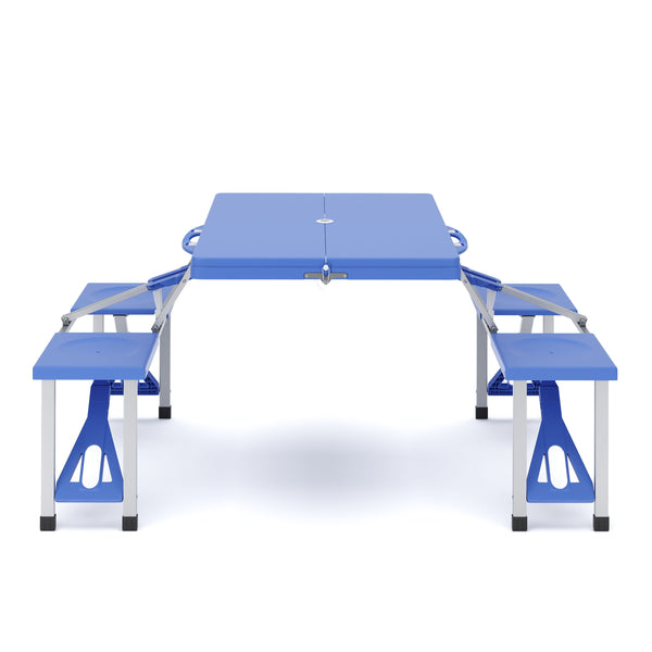 Campingtisch Garnitur klappbar 85 cm blau