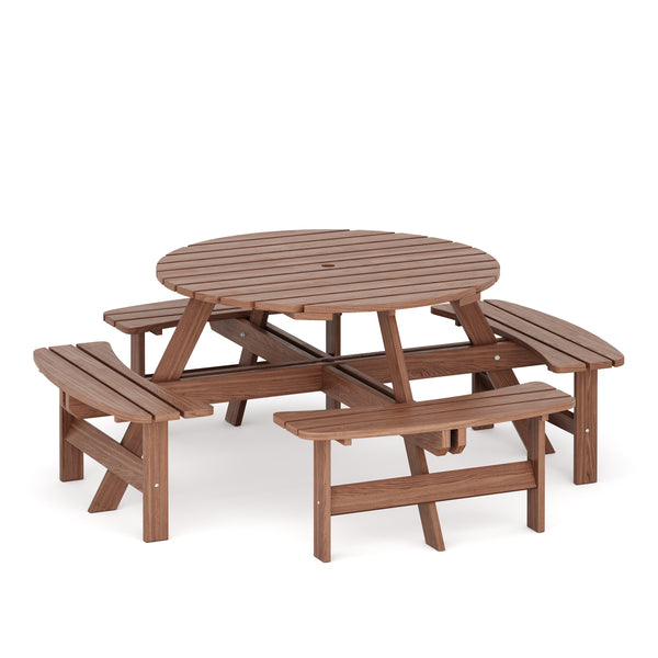 Picknicktisch mit 4 Bänken Holz 178 cm