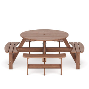 Picknicktisch mit 4 Bänken Holz 178 cm