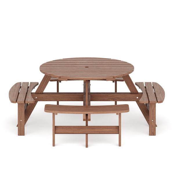 Picknicktisch mit 4 Bänken Holz 178 cm