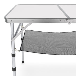 Campingtisch klappbar WILLY höhenverstellbar 90 x 60 cm weiss