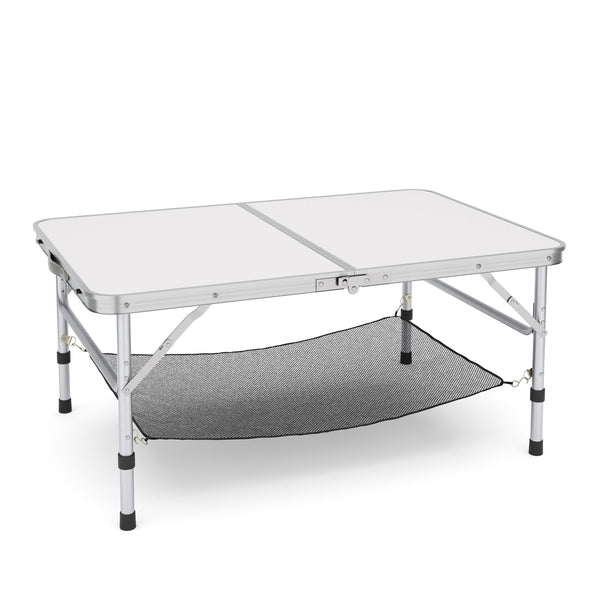 Campingtisch klappbar WILLY höhenverstellbar 90 x 60 cm weiss