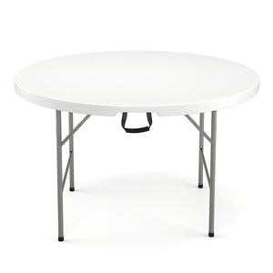 Campingtisch klappbar rund 122 x 74 cm weiss