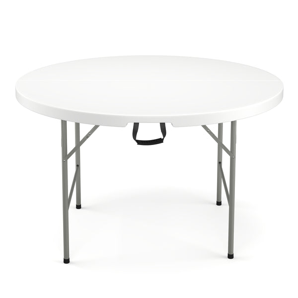 Campingtisch klappbar rund 122 x 74 cm weiss