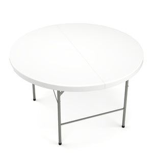 Campingtisch klappbar rund 122 x 74 cm weiss